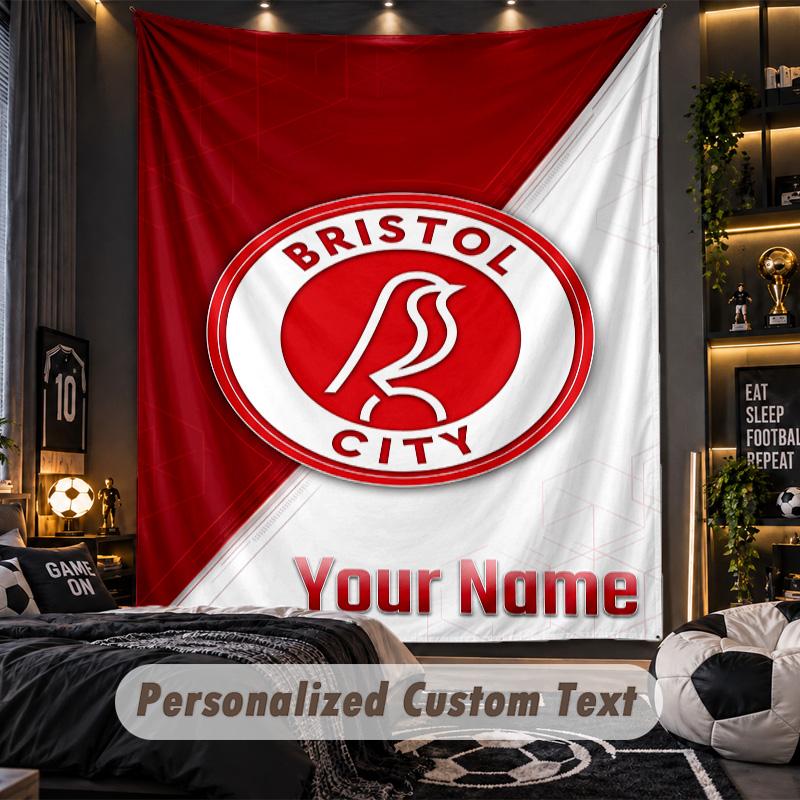 TapestryBristol City Custom Name Text Personalized Wall Hanging Tapestry Home Wall Decor