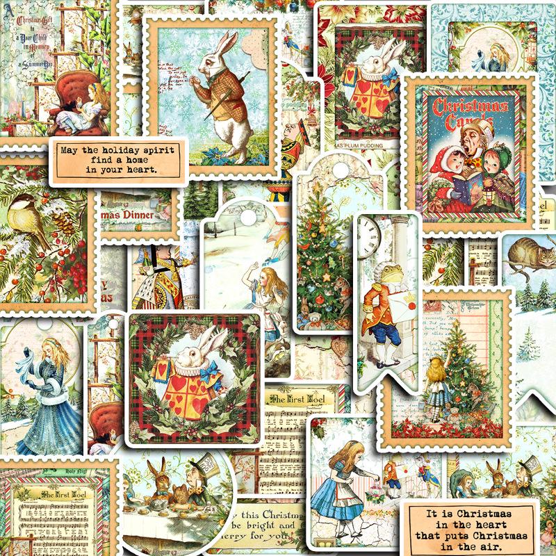

Alice Christmas Cute Retro Stickers - 40 Sheets for Phone Cases & Water Bottles
