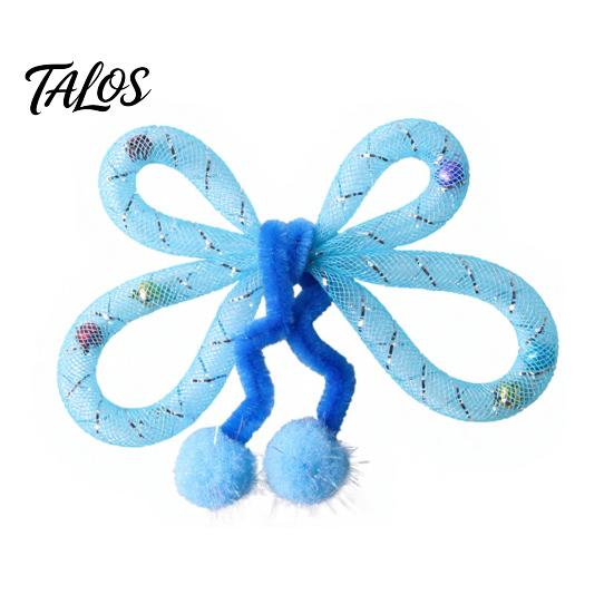 Interactive Toys for Multi Cat Households Mesh Tube Toy, Butterfly Shape Chew Toy with Bells Indoor Exercise And Plush Balls, Flexible Cats