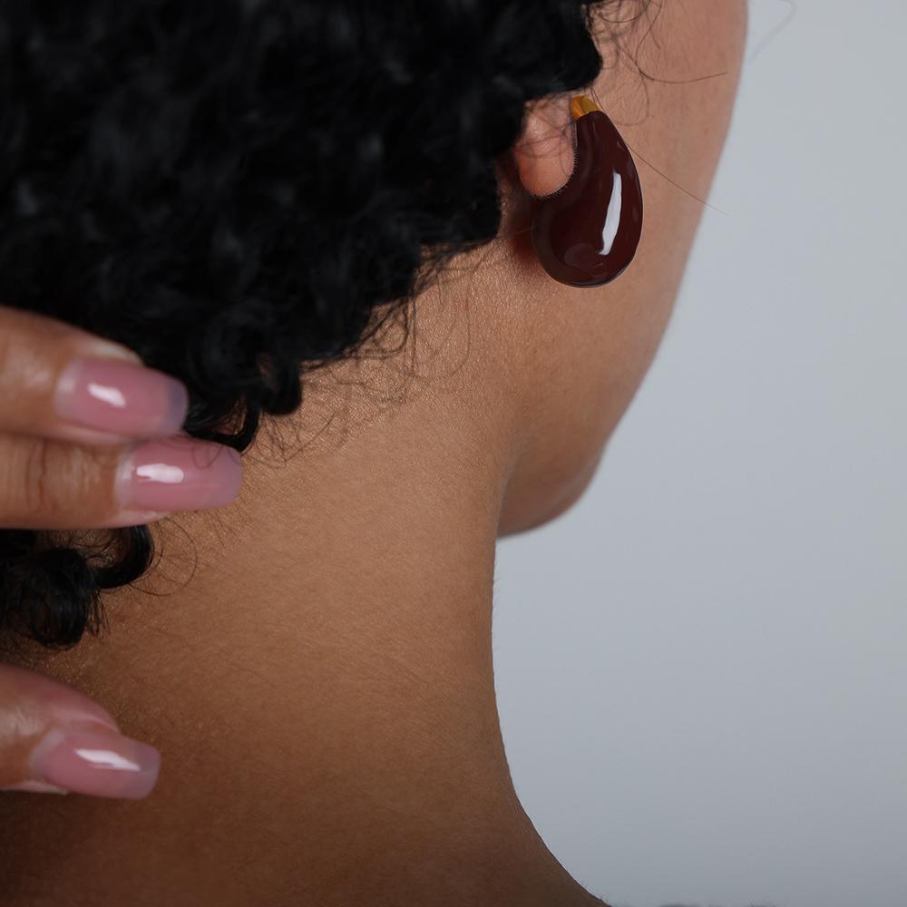 Korean Retro Green Big Earrings Emerald Water Drop Shape Personality Ladies 316L Stainless Steel Popular Jewelry