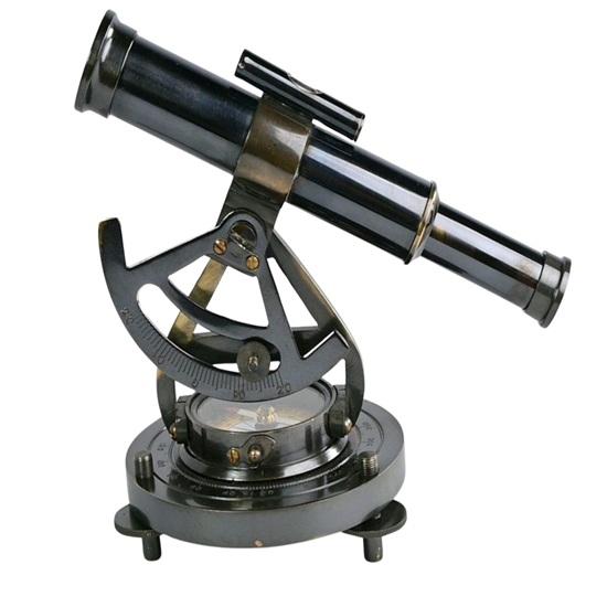 Brass Alidade Telescope with Compass Nautical Maritime Decor
