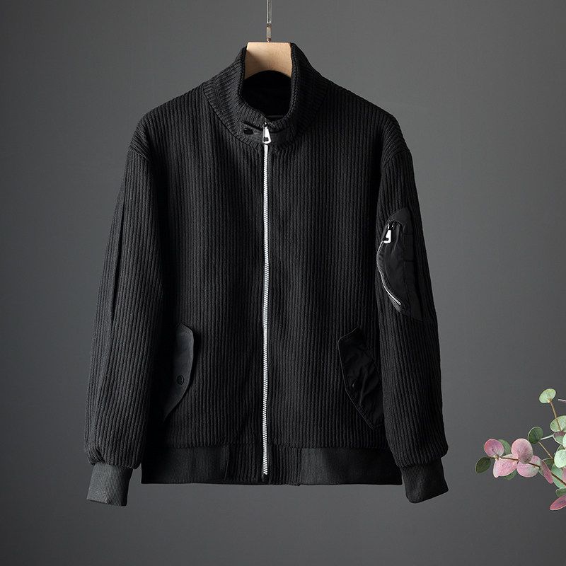 Модный бренд Весна и Осень Экспортный Оригинальный Вязаный Кардиган Black 4XL