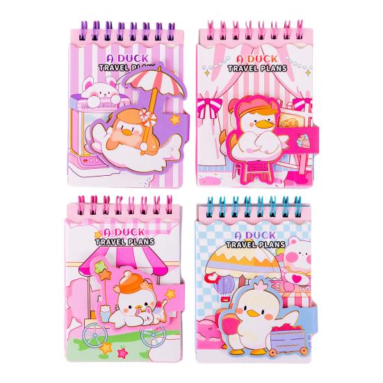 Cartoon Animal Pocket Notebook Wire Bound Memo Notepad 3D Rabbit Girl Panda Duck Mini Spiral Notebook School Office Supplies