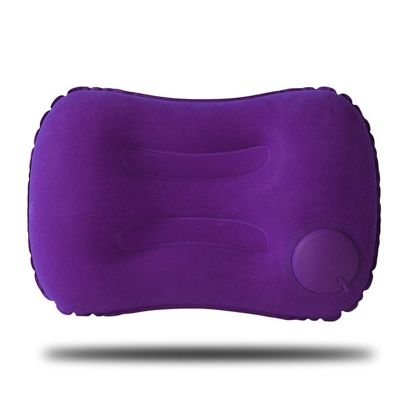 Flocked Inflatable PVC Travel Pillow for Camping and Outdoor Naps