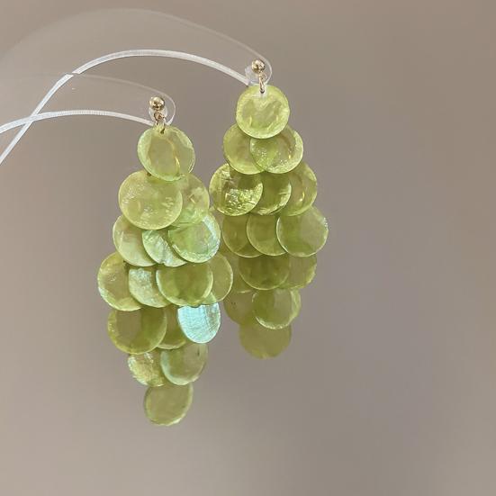 1 Pair Long Style Multi-Layer Drop Earrings Translucent Metal Needle Design Artificial Crystal