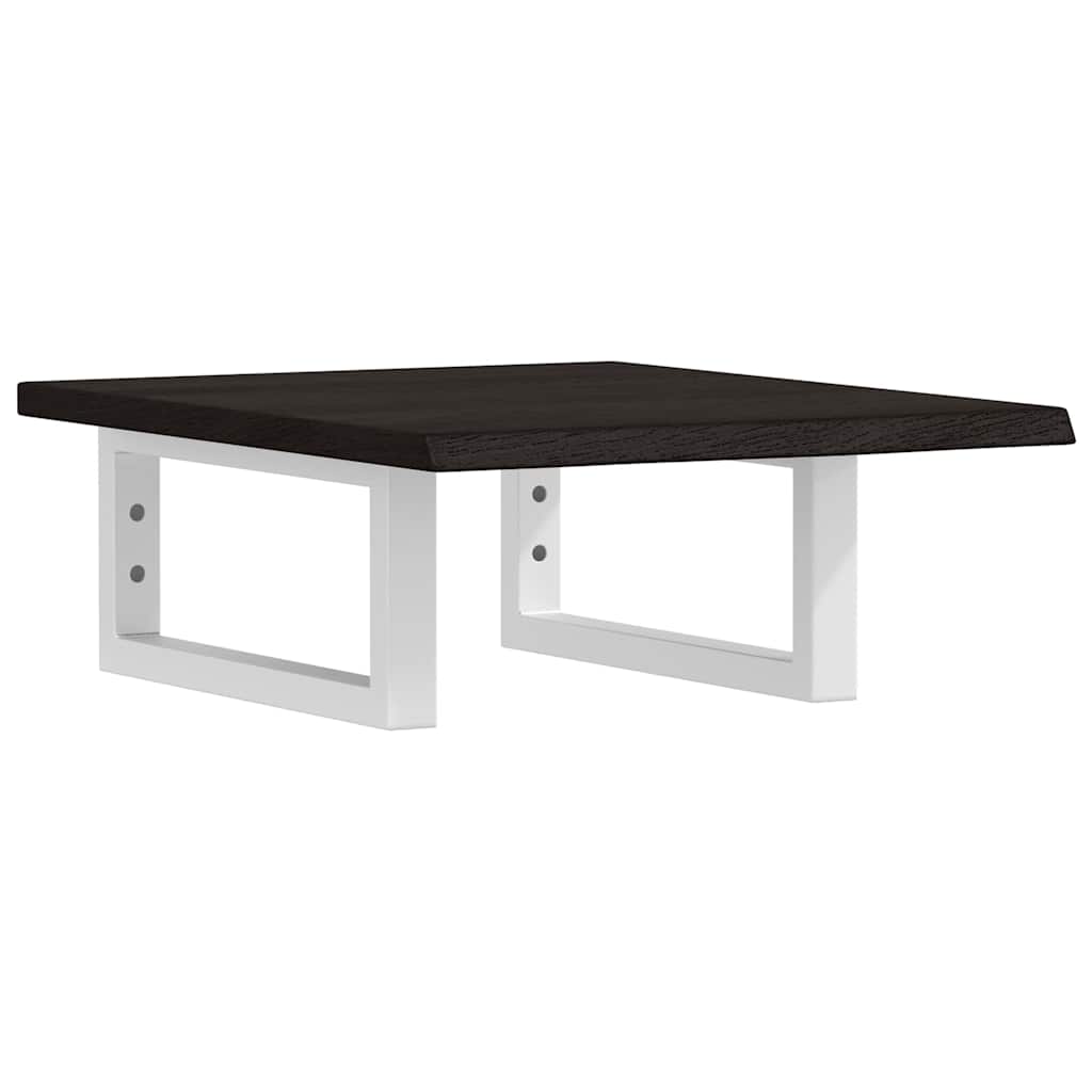 Washbasin Top with Mounting Bracket Steel and Solid Oak Wood