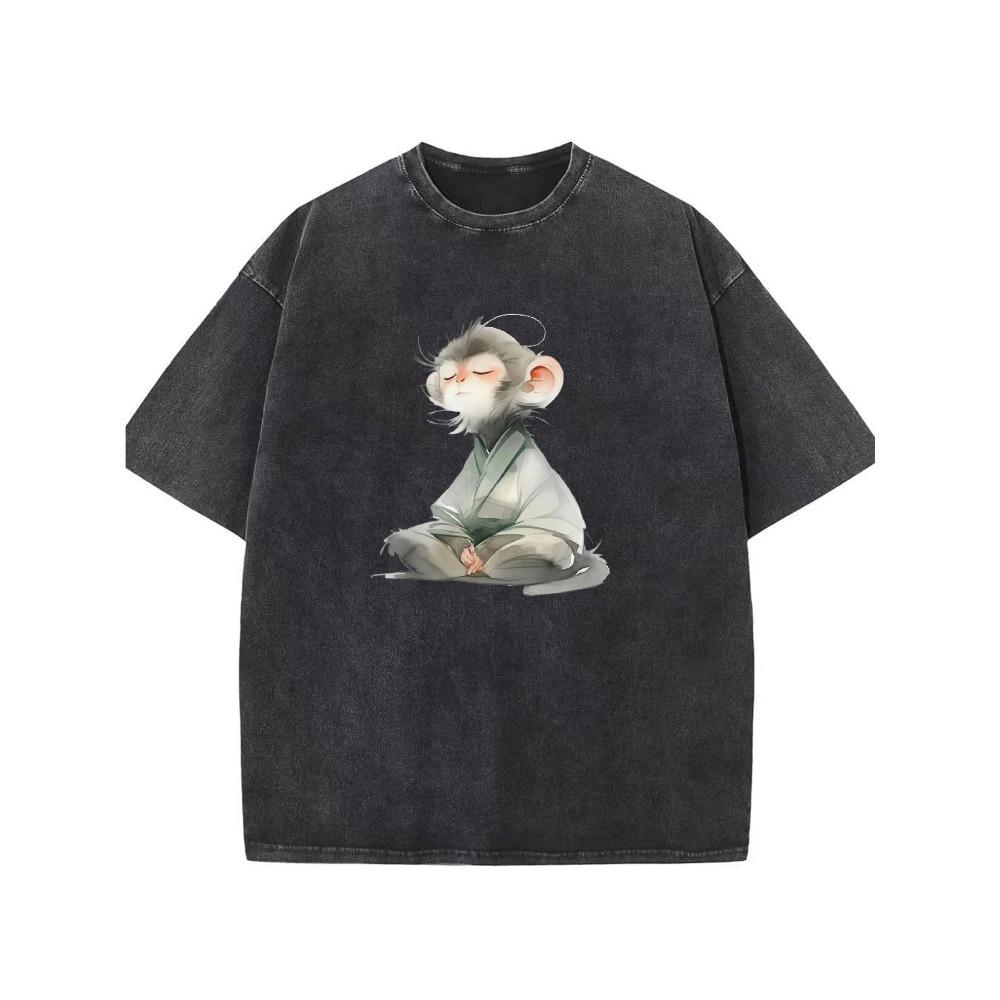 

Zodiac Monkey Vintage Washed Graphic Short Sleeve T-Shirt S