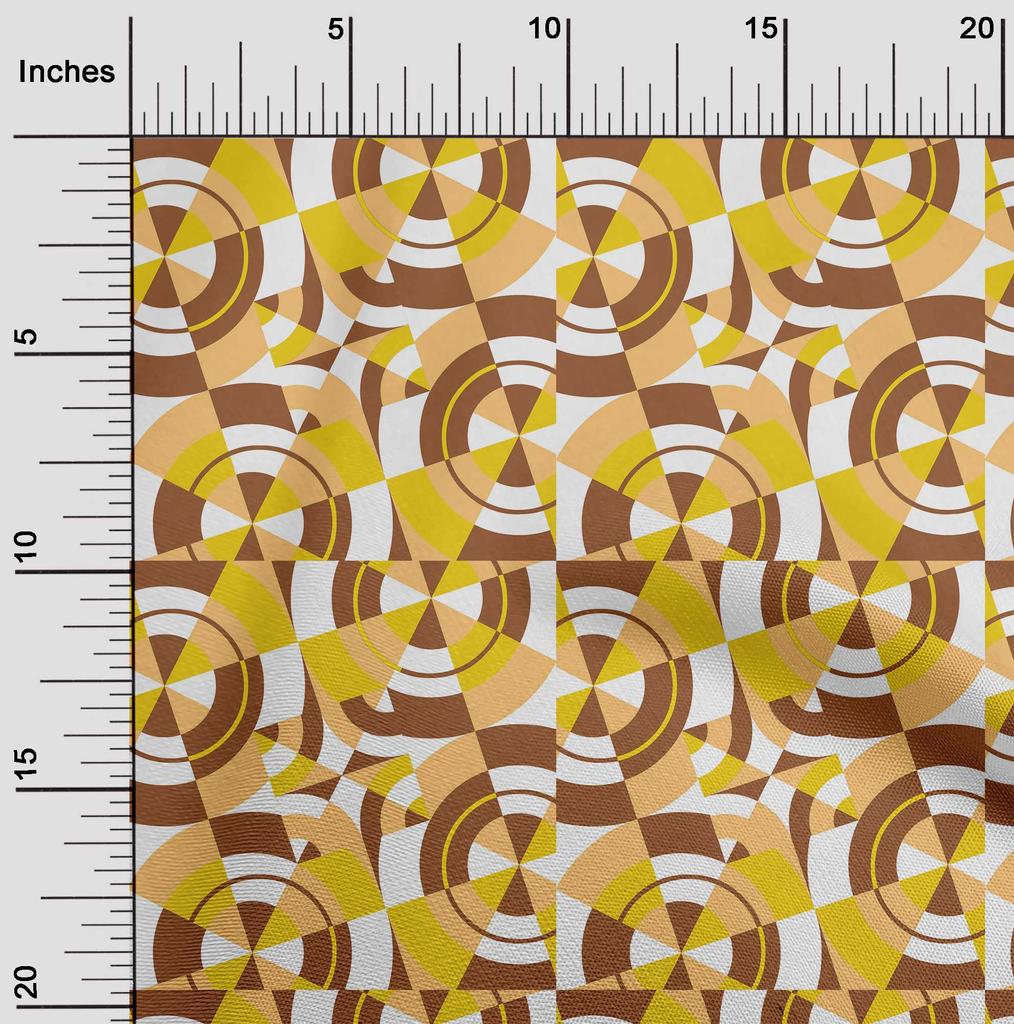 oneOone Cotton Flex Brown Fabric Geometrical Sewing Fabric By The Yard Printed Diy Clothing Sewing Supplies 40 Inch