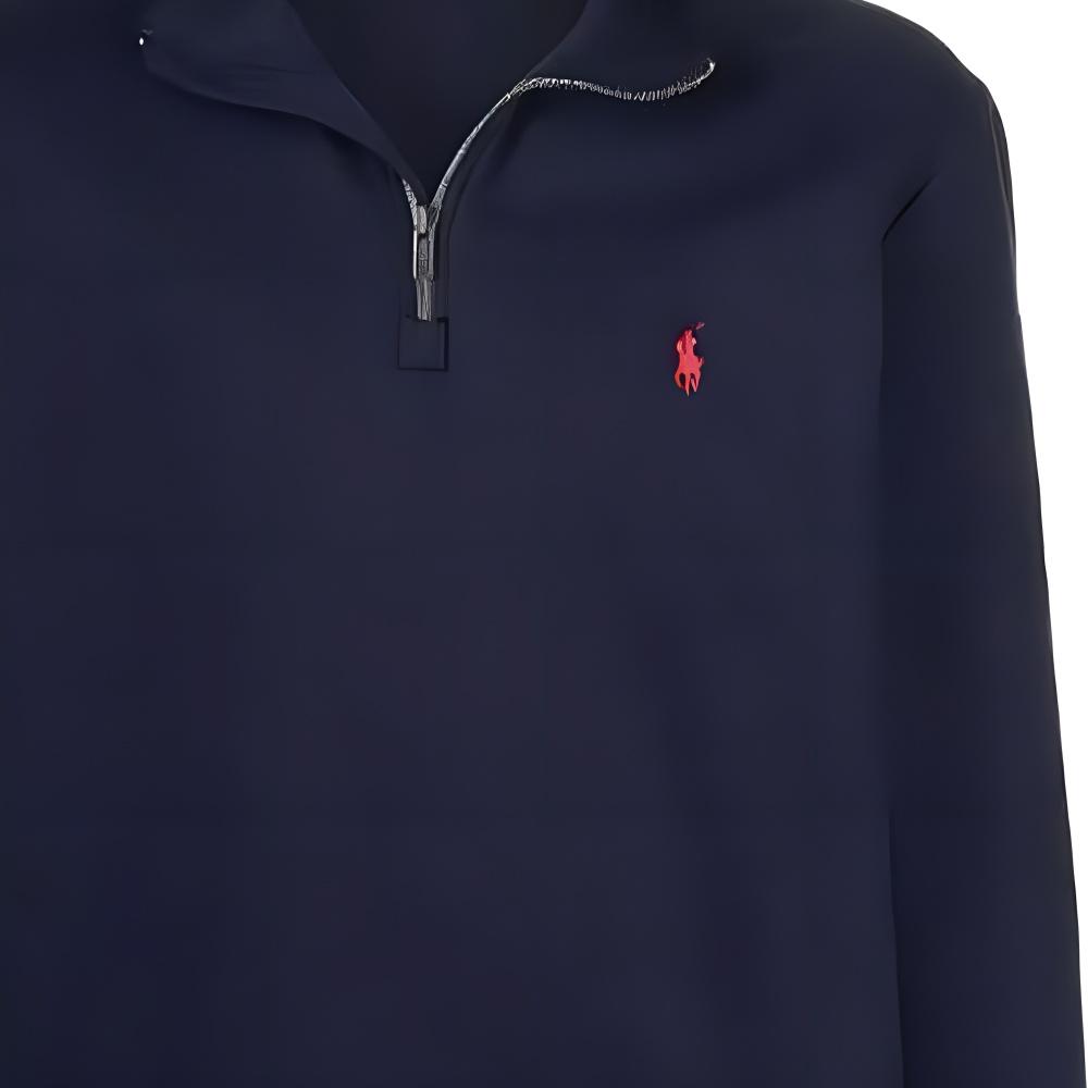 Polo Ralph Lauren Logo Embroidered Half-Zip Long Sleeve Sweatshirt Men sweatshirt Blue 710962519-003