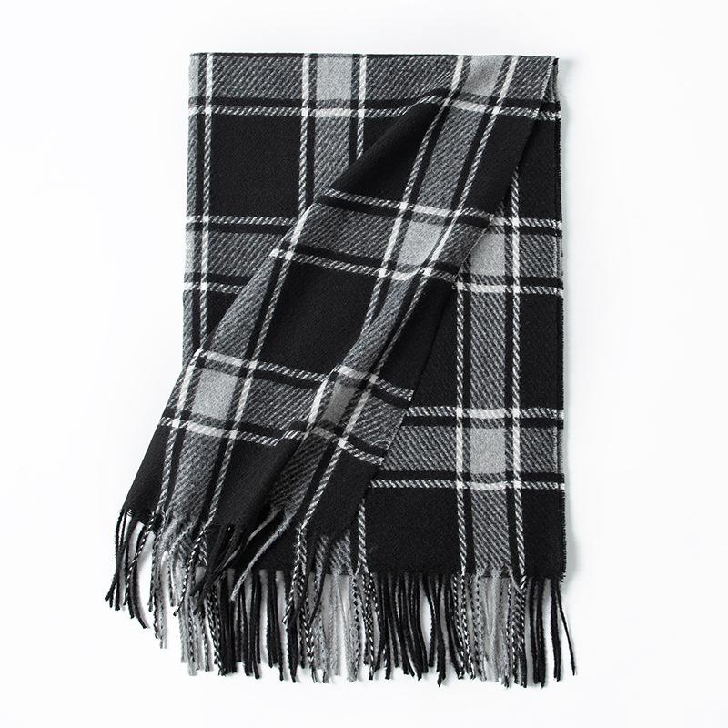 Scarf Female winter student new plaid imitation cashmere warm fringed shawl atmosphere scarf couple