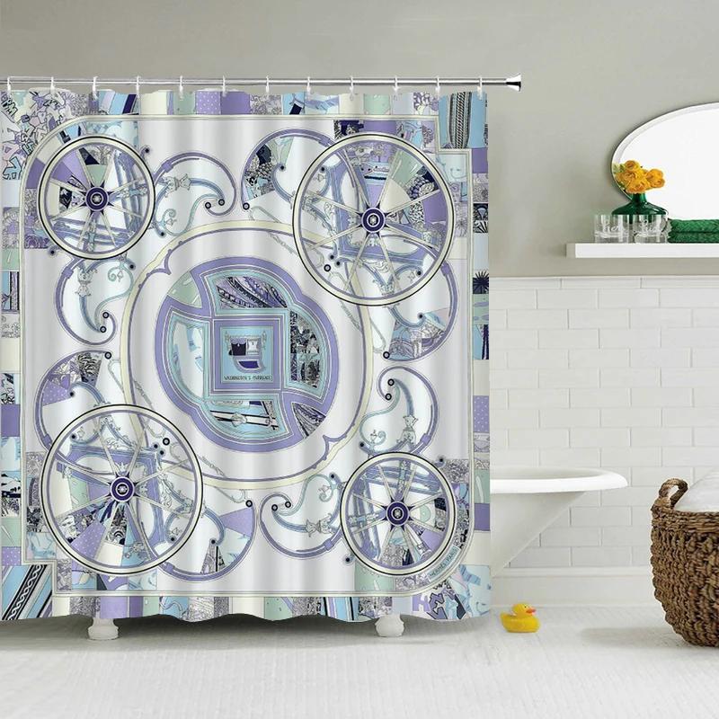 Colorful Modern Shower Curtain 3d Bathroom Curtain With Hooks Decorative Partition Screen 180*240 Polyester Washable Cloth