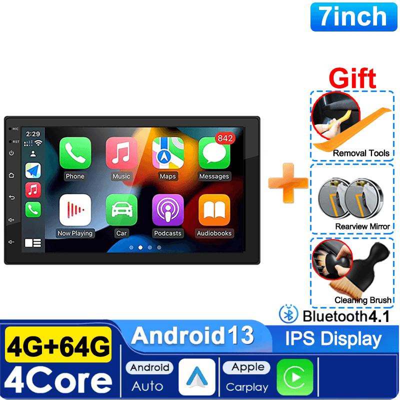 Car Radio 7/9/10'' 64G 2Din Android 13 Wireless Carplay Radio Multimedia Stereo For Toyota Hyundai Kia Volkswagen Jeep Fiat