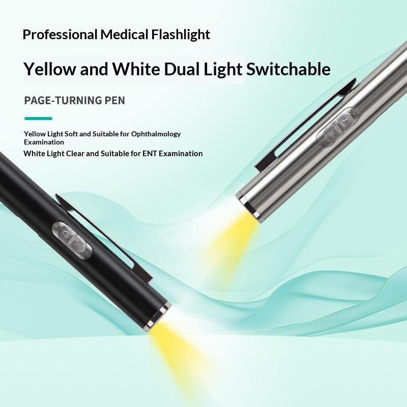 Doctors Nurses Use Pen Light TYPE-C Rechargeable LED Flashlight for Pupil Oral ENT Eye Check