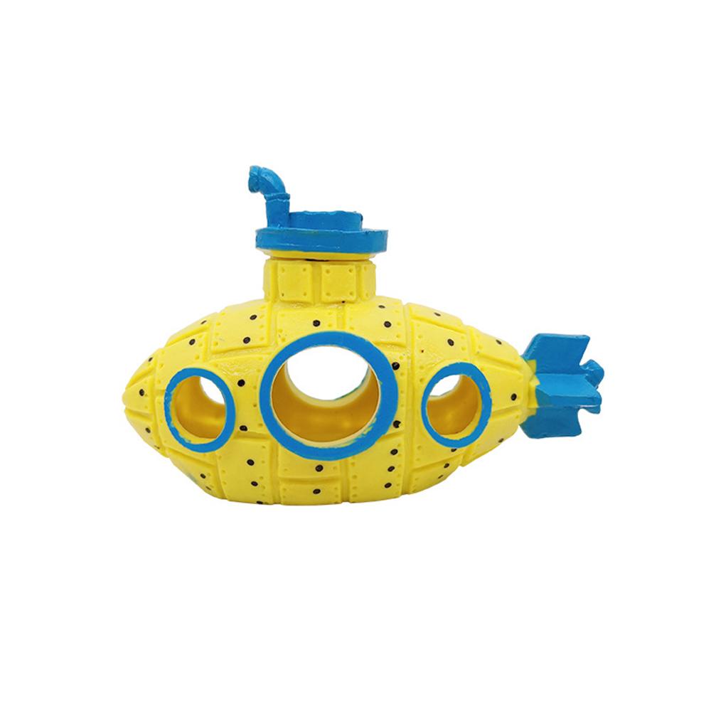 

1 шт. Украшение для аквариума Смола Подводная лодка Орнамент Аквариум Пейзажное украшение Укрытие для креветок Подводная тематика Украшения для аквариума жёлтый
