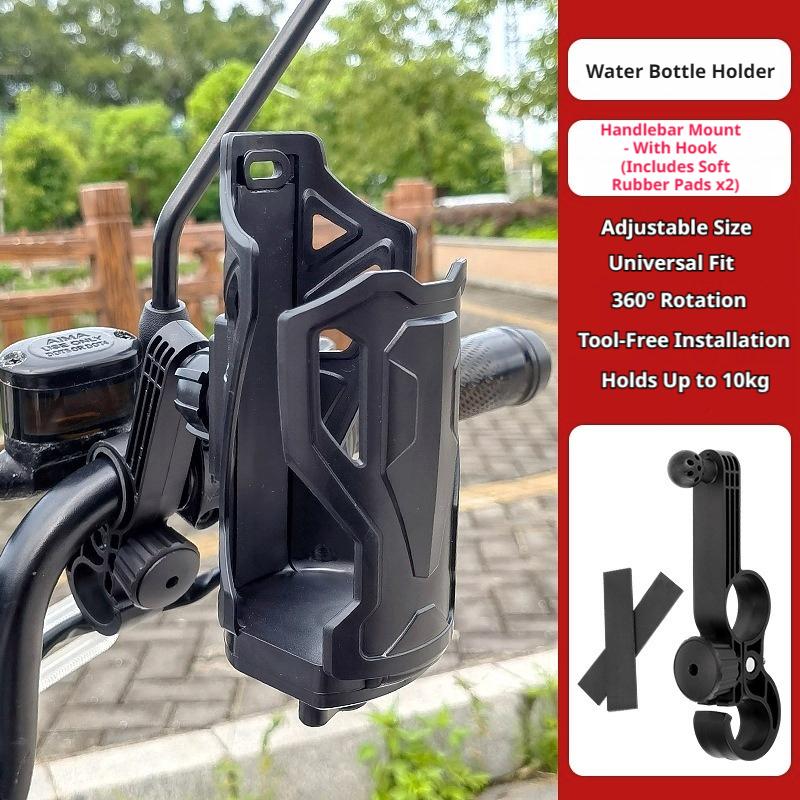 SEAMETAL Motorcycle Water Bottle Holder 360° Adjustable Bike Cup Mount Quick Release Drink Bracket Universal for E-Bike Scooter