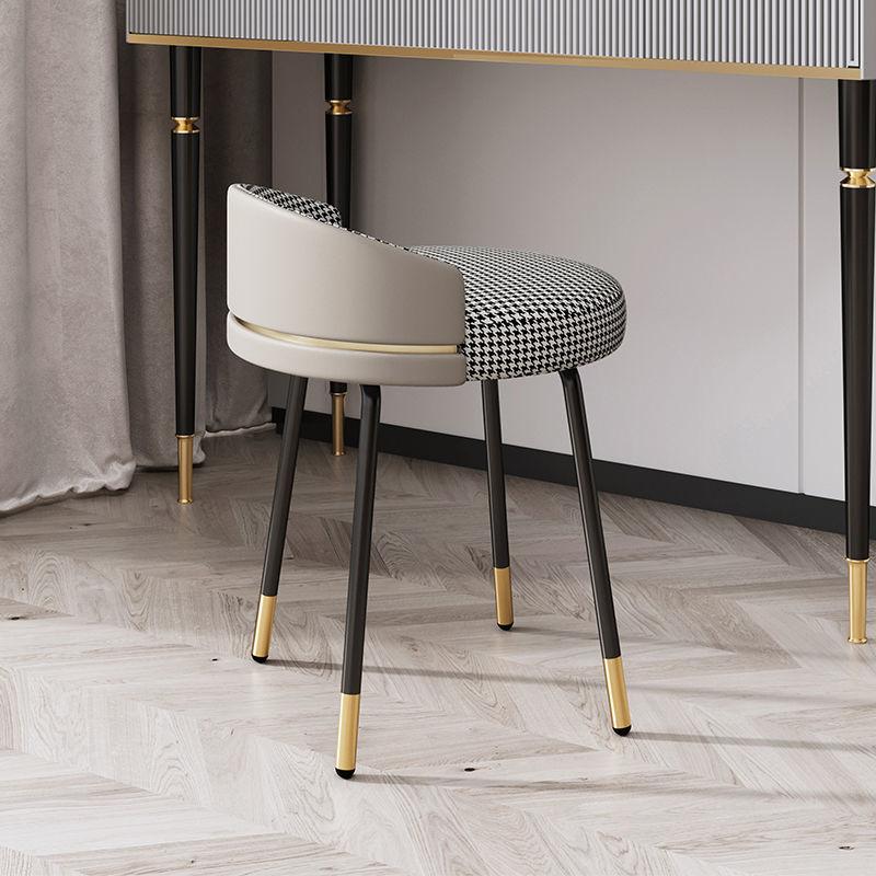 Nordic vanity Stool Modern Home furniture luxury makeup chair INS soft seat bedroom Dressing table simple back leisure chair