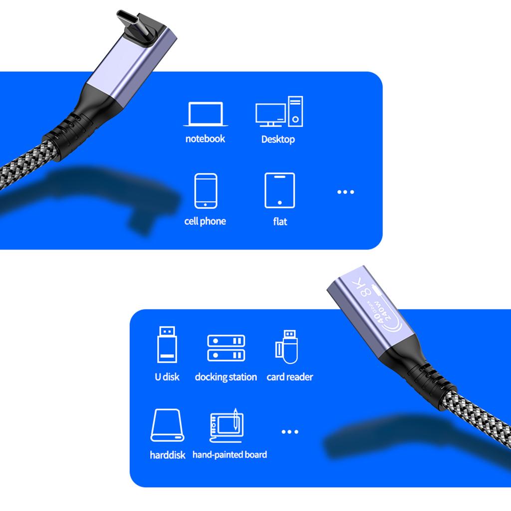 USB C Extension Cable USB C 4 Data Cable 40Gbps Data Speed with PD240W Charging for Enhances Device Connectivity