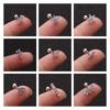 1PC INS Small Helix Piercing Earring For Women Bijou Elagent Cute Heart Cross Crown Cubic Zircon Ear Stud Jewelry Gift KAE348-M