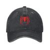 Spider Baseball Caps Vintage Distressed Denim Washed Headwear Unisex Style Outdoor Activities Unstructured Soft Caps Hat