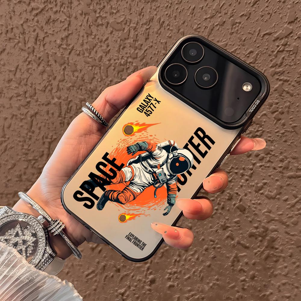 Cool Astronaut Cartoon Phone Case For iPhone 17 16 15 14 13 12 11 Pro Max Air Matte Laser Aurora Shockproof Funda