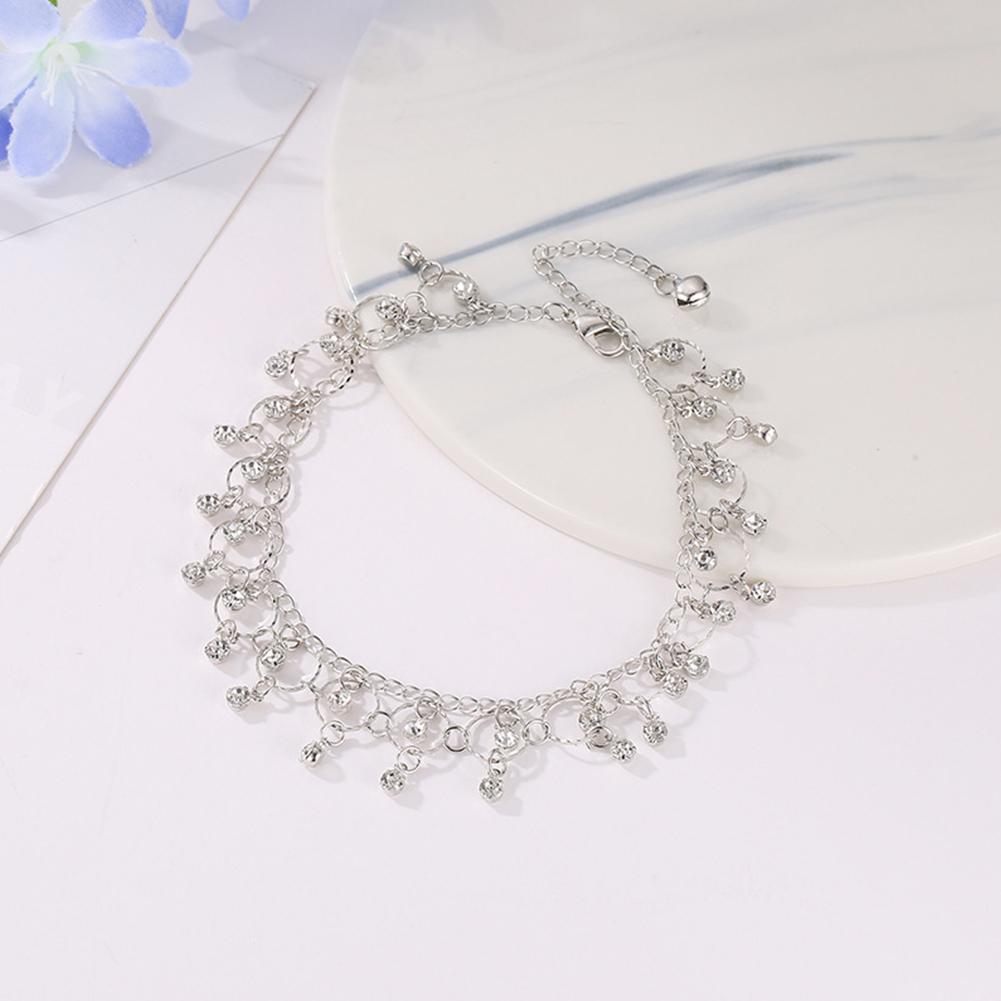 Women Fashion Crystal Tassel Anklet Beach Foot Jewelry