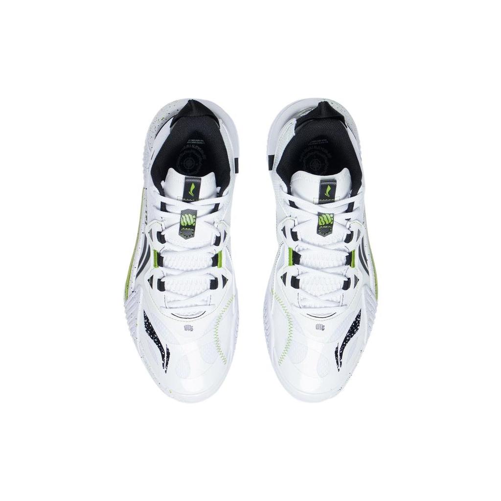 New LINING Badfive 2.5 Basketball Shoes Men Low Top White/Black/Green ABFS001-4