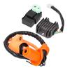 Zündspule Gleichrichter Magnet Relais Zündkerze 6Pin AC CDI Kit Fit für GY6 50cc 150cc 125cc