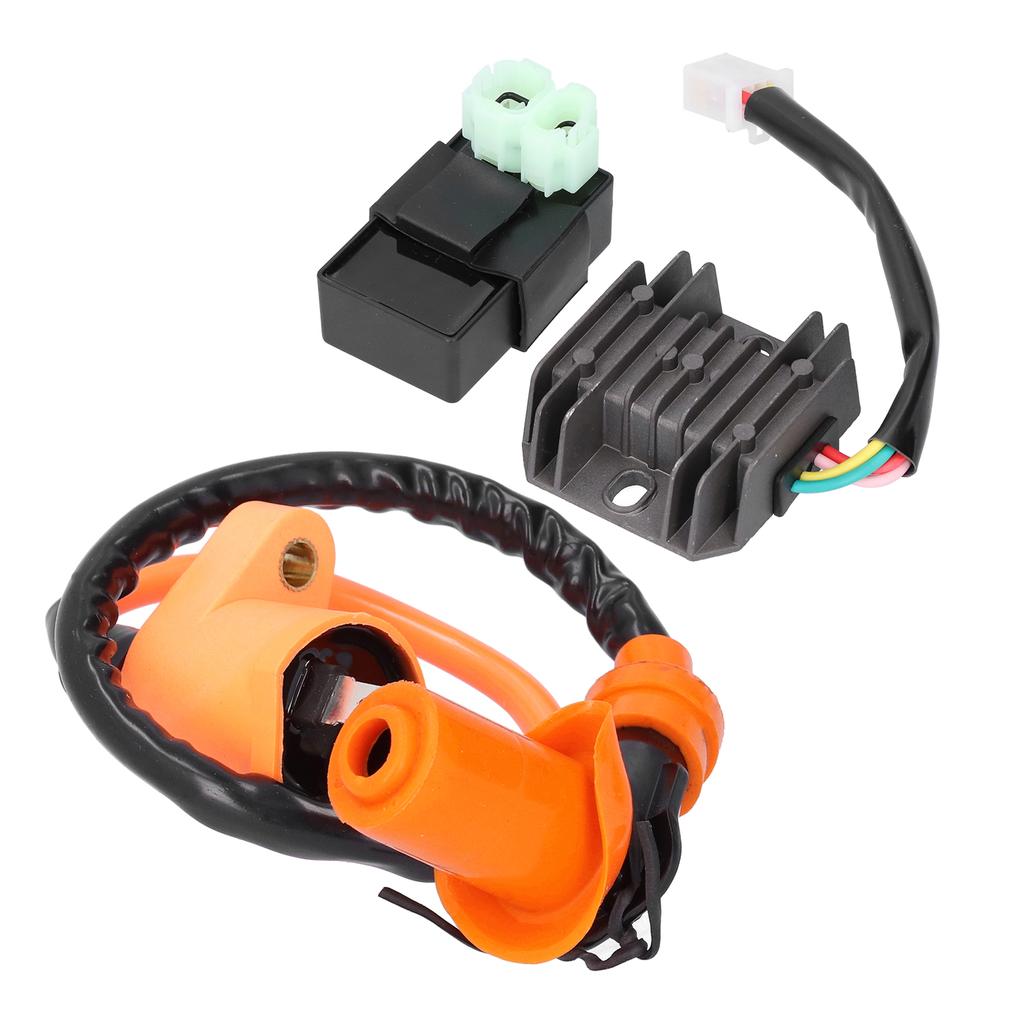 Bobina de Encendido Rectificador Solenoide Relé Bujía 6 Pines Kit CDI AC Apto para GY6 50cc 150cc 125cc