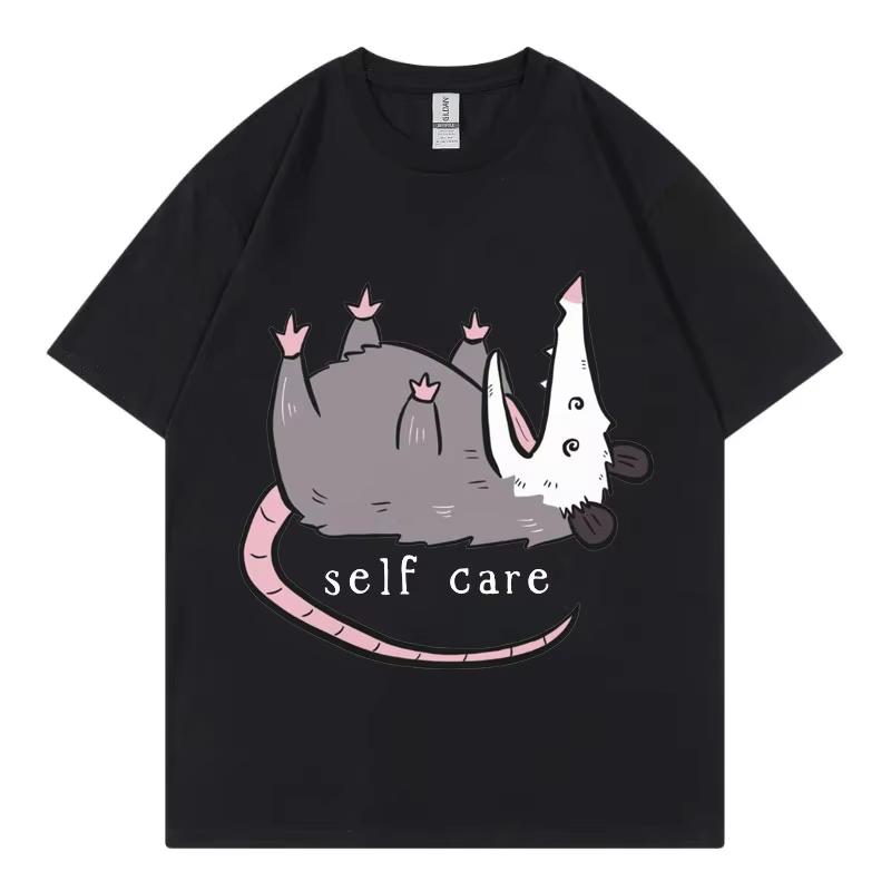 

Opossum Self Care Funny Animal T-shirt High Quality Fashion Oversized Short Sleeve T-shirts Unisex Casual Pure Cotton T Shirt... 5XL різнокольоровий