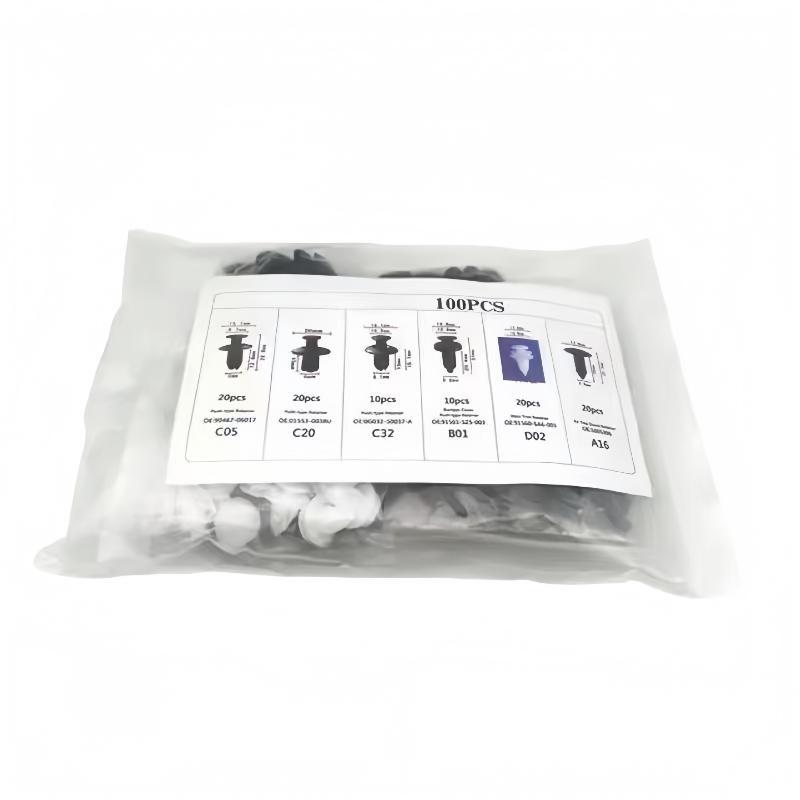 Car Push Retainer Clips Set 1 Kit Plastic Auto Fasteners with Removal Tool 6 Assorted Sizes for Grille Wheel Arch Repair