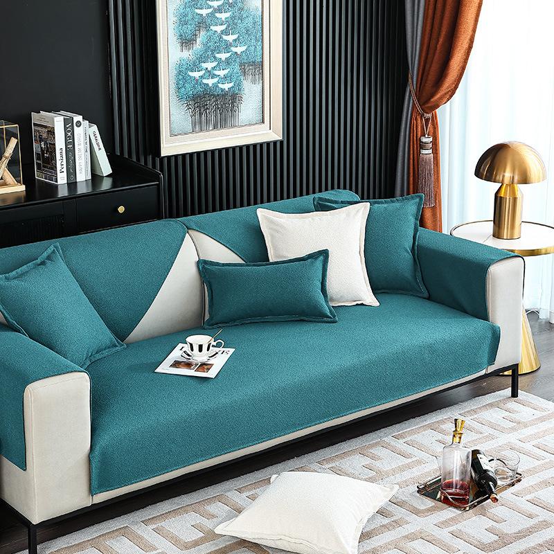 Solid Color Chenille Sofa Cushion Four Seasons General Non-slip Cushion Simple Fashion Cover Towel.