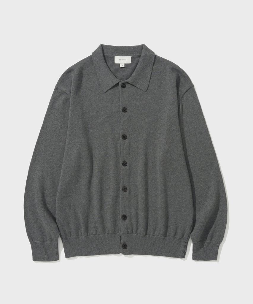 Shirter Cotton Cashmere Cardigan (M/Grey)