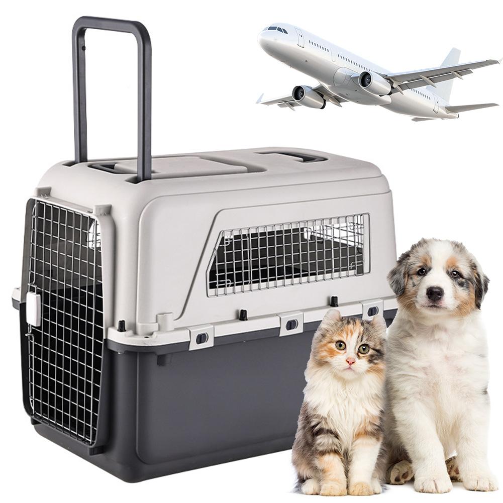 33 Inches Dog Carrier Crates Airline-Friendly Home Travel Durable Plastic Pet Carrier Portable Dog Cage for Large Pets Air Box