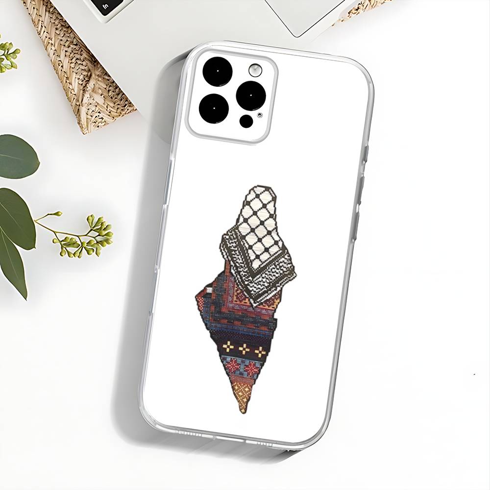 Coque de téléphone Keffiyeh P-PalestineS-Fleurs pour iPhone 17,16,15,14,13,12,11 Pro,Max,Plus,X,XS,XR,SE4,E Mini Housse Souple Transparente iPhone17promax