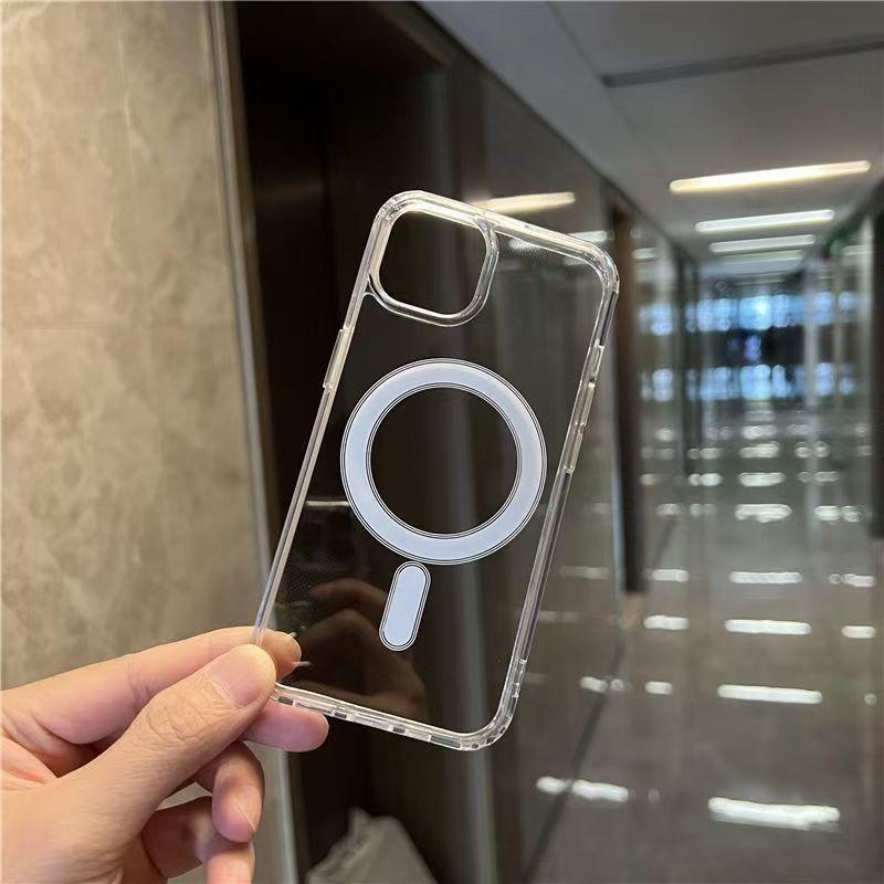 Luxury For Magsafe Magnetic Wireless Charging Phone Case For iPhone 17 16 15 14 13 12 11 Pro Max Mini Plus 16E 17E Clear Cover