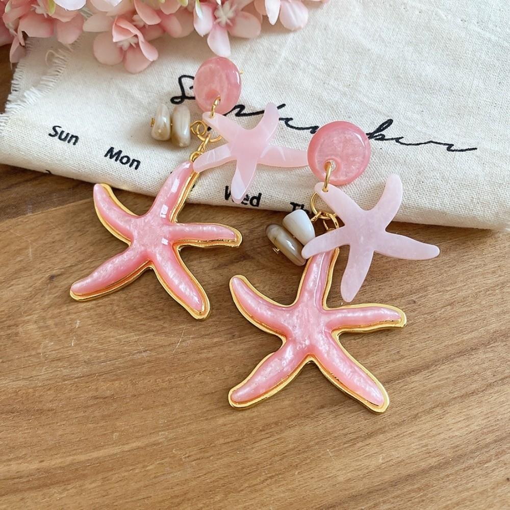 Shell Starfish Ocean Starfish Stud Earrings Candy Color Ear Pendant  Vacation