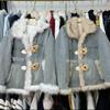 Damen Fuzzy Retro Denimjacke - Winter 2025 Street Style, Kurz & Verdickt mit Baumwollpolsterung.