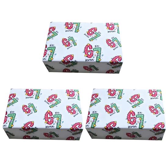 67 Christmas Wrapping Paper Funny 6 7 Meme Holiday Gift Wrap Santa Six Seven Festive Wrapping Paper for Teens Christmas Gift DIY Crafts