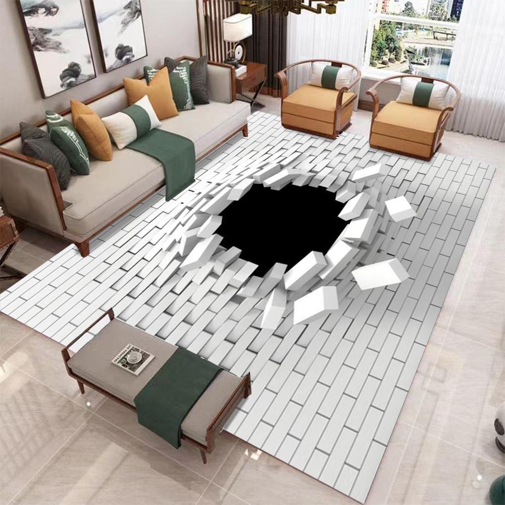 3D Stereo Visual Living Room Carpet Creative Art Design Indoor Home Decor Large Area Rug Non Slip Floor Mat for Unique Home