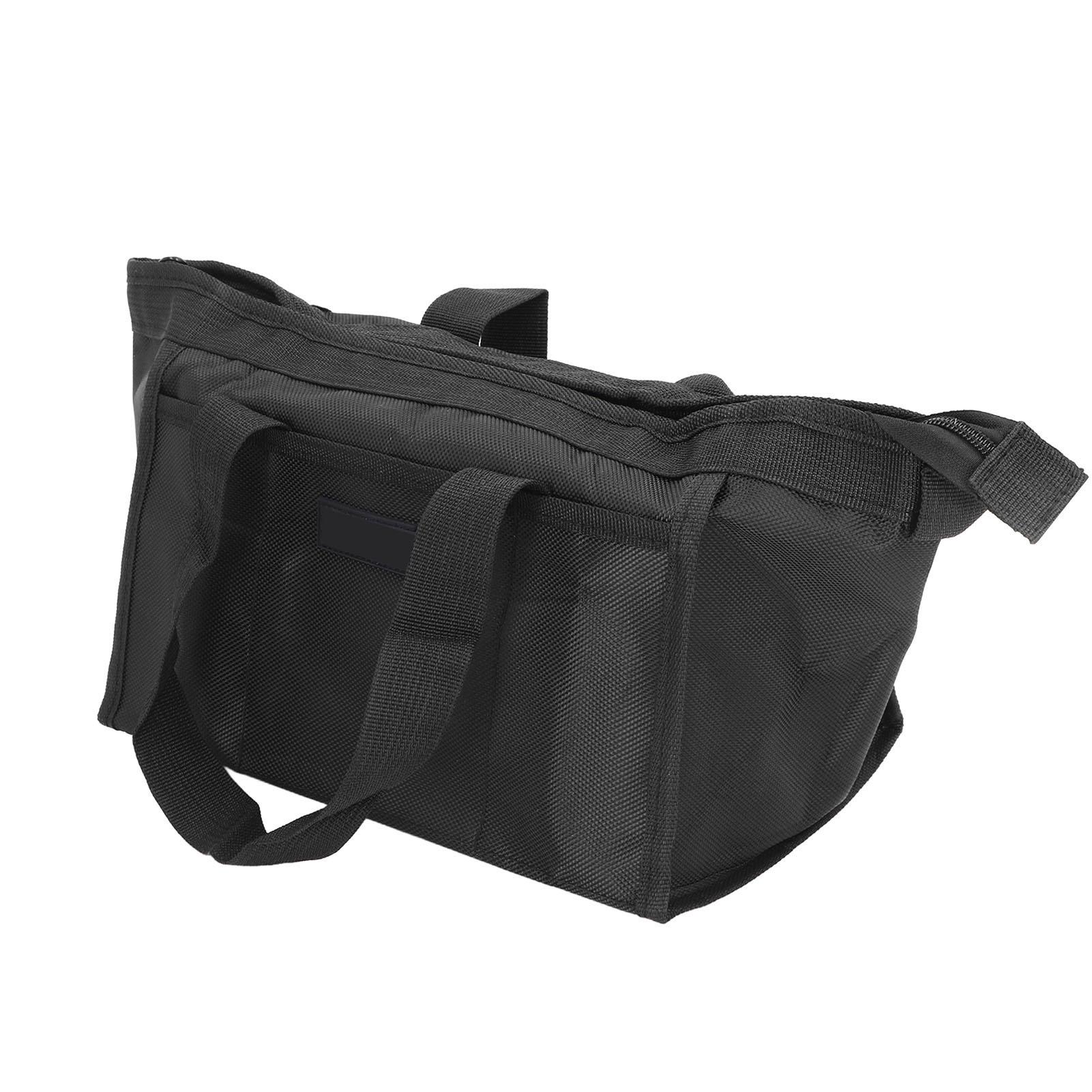 

Tool Storage Bag Black Color Large Capacity Oxford Cloth Wide Mouth Tool Bag for Electrician 12 Inch ( 28x18x20cm )