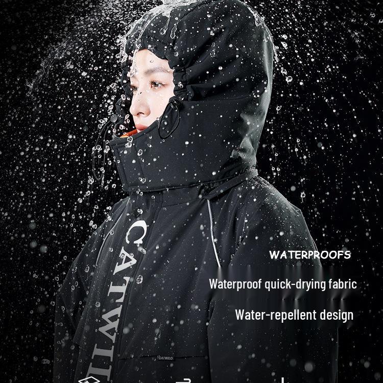 Electric Vehicle Winter Windshield Fleece-Lined Warm Coat for Bicycles & Motorcycles - Cold Weather Windproof Gear