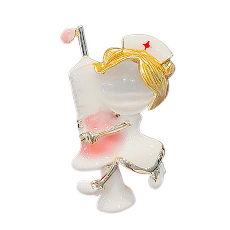 White Angel Female Nurse Brooch Trendy Gender Pin Collar Brooches Badge Accessories