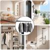 No-Punch Aluminum Drying Rack, Wall Mounted Space Saving Clothes Rod with 10 Holes,Non-Slip Coat Holder for Balcony Bedroom
