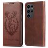 For Samsung Galaxy S25 Ultra Stand Case Lucky Deer Imprinted Magnetic Closure Leather Wallet Phone Cover