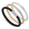 Pulsera de cuero trenzada con hebilla para mujer, brazalete envolvente a la moda, pulsera de joyería de regalo