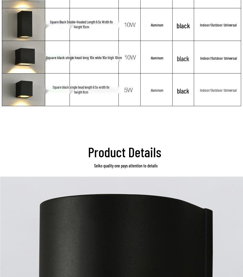 Universelle Wasserdichte Wandfluterleuchte für Balkon, Innenhof oder Terrasse - Außenbeleuchtung Up and Down