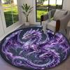 1pc Mythic Rainbow Dragon Printed Chair Rug for Home Office Use, Living Room Kitchen Game Room Round Carpet