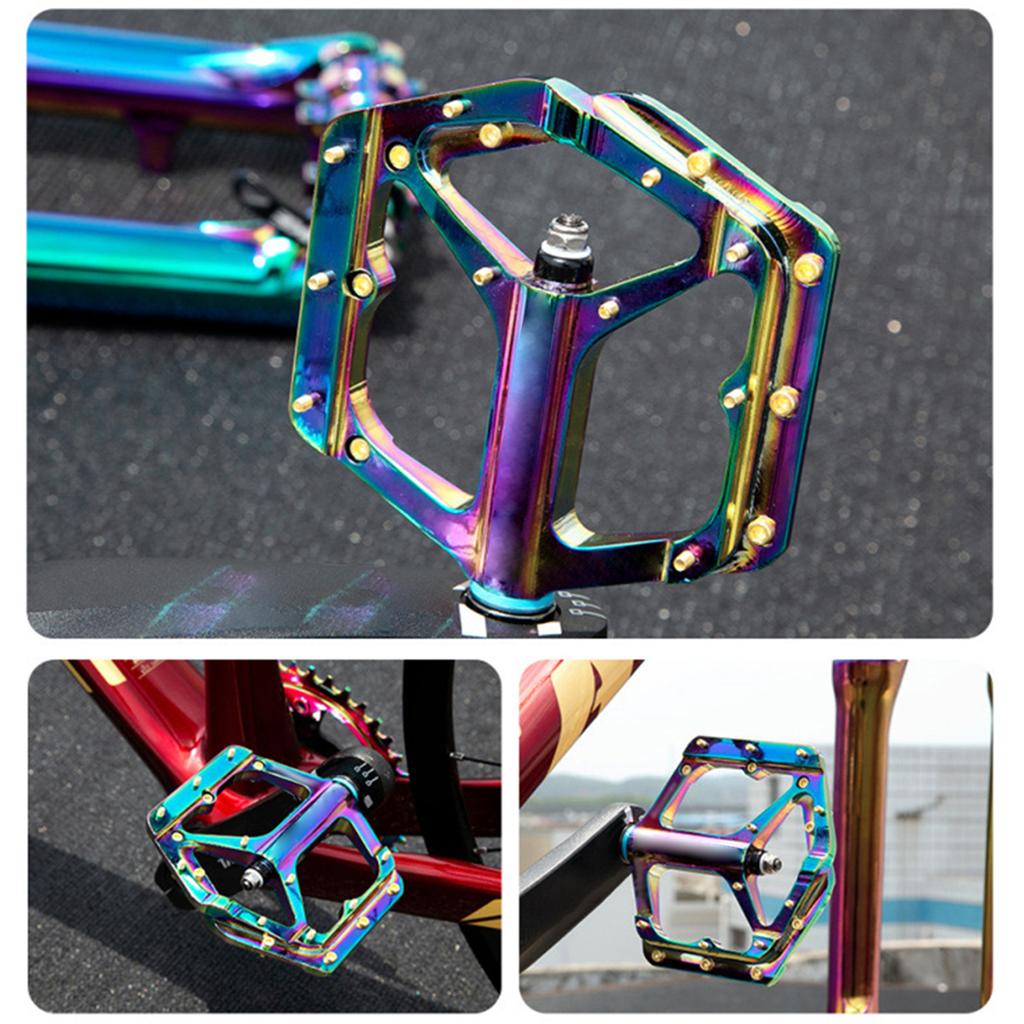 Bicycle Pedals Colorful Cycle Road Bike Pedals Non Slip Aluminium MTB Bike Pedals