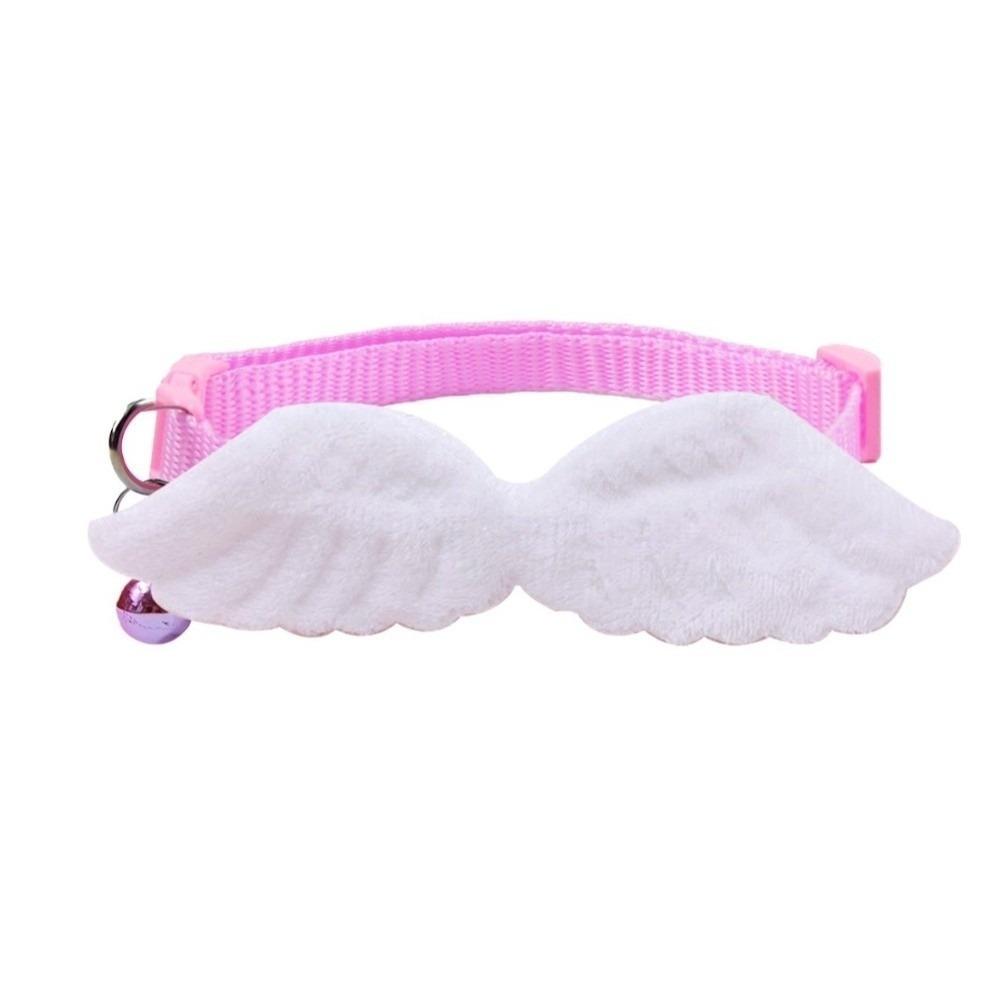 Lovely Adjustable Plush Wings Cat Collar Solid Color Soft Pet Collar Lightweight Not Tight Nor Loose Pet Dressing Pet Beauty