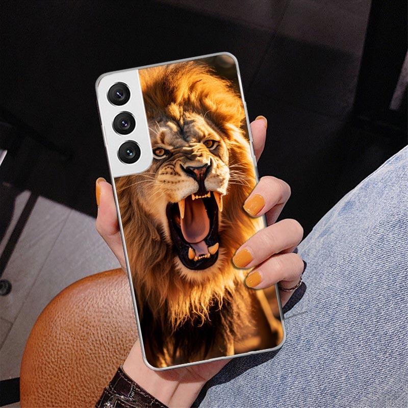 Lion Alpha Male Cub King Phone Case For Samsung Galaxy S24 S25 Edge S26 Ultra S23 S22 S21 Plus S20 FE + Personalized Print Cover